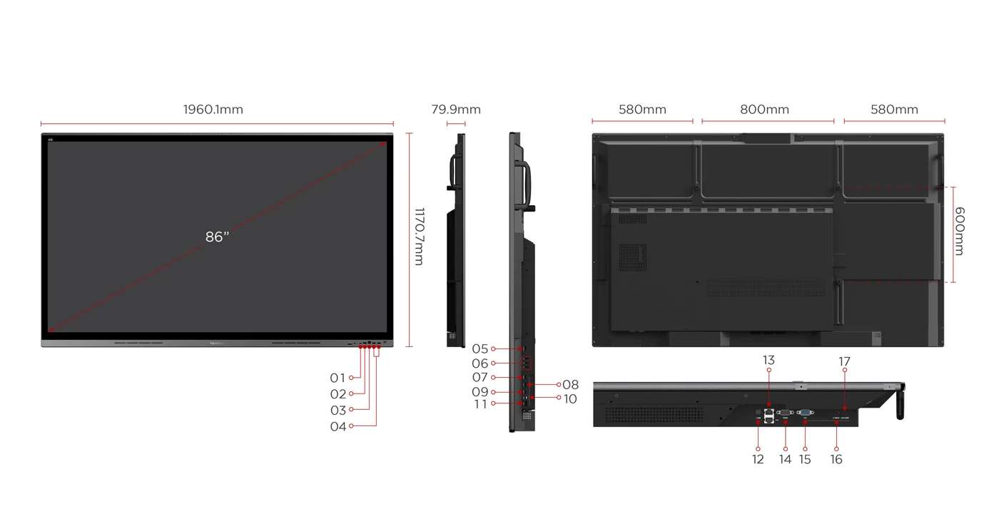 ViewBoard 8662–Màn hình 86" 4K UHD, kết nối đa nền tảng, hỗ trợ hội nghị cao cấp