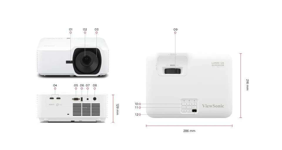 ViewSonic LSD400W–Máy chiếu laser WXGA 4.000 ANSI Lumens